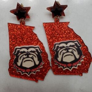 New GEORGIA BULLDOG Earrings SHINY UGA